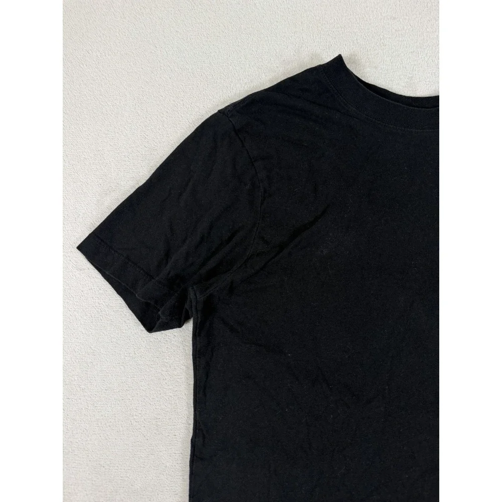 True Religion Mens Black Crew Neck T-Shirt Gold Metallic Horseshoe Logo Small